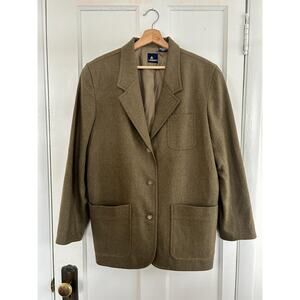 Vintage 100% Wool Olive Green Blazer Size Medium | Oversized Blazer | 90's Style